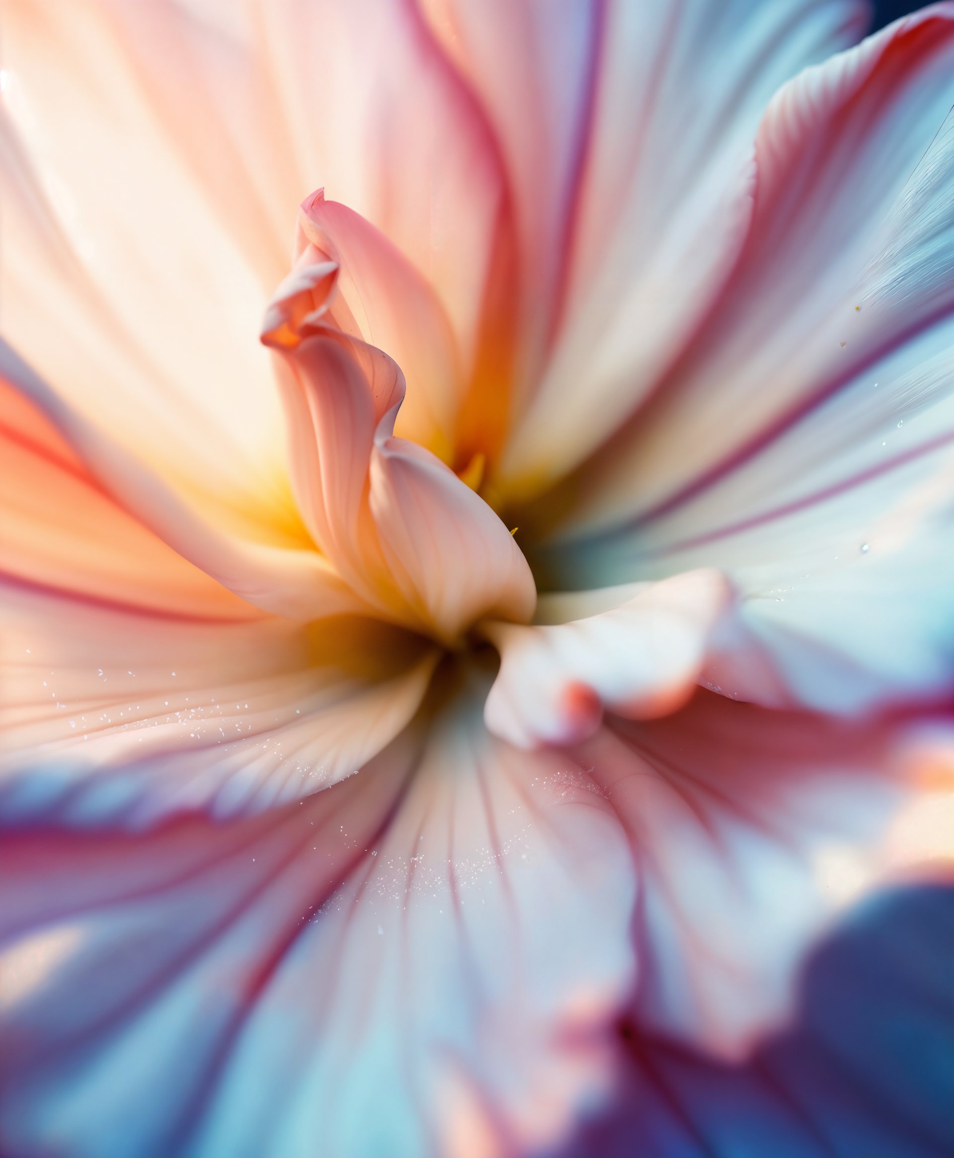 masterpiece, best quality, highres, sharp image, more detail, masterpiece, best quality, highres, sharp image, more detail, A highly detailed close-up portrait of a single, exquisite flower, ***(specify the type of flower for more accuracy)***. The flower is captured with **macro photography** techniques, showcasing:

- **Visual Details**: Petals with delicate **veining**, **vibrant color saturation** and **soft, velvety textures**. The **stamen and pistil** are in sharp focus, displaying intricate pollen and anther structures. The background is **blurred**, creating a **bokeh effect** that contrasts with the crisp detail of the flower.

- **Lighting**: Utilizes **soft, natural light** to enhance the flower's natural colors, with **subtle backlighting** to highlight the edges of the petals, giving them a **luminous glow**.

- **Artistic Style**: Emulates **hyperrealism**, where every detail is rendered with **precision** to mimic reality closely. 

- **Composition**: The flower is **centered** in the frame, filling it almost entirely, with the petals possibly extending beyond the frame to suggest **abundance**. The camera angle is **slightly above**, looking down on the flower to emphasize its **delicate form**.

- **Mood and Atmosphere**: The scene evokes a **sense of tranquility** and **beauty in simplicity**, with a **quiet, serene ambiance** that encourages the viewer to appreciate the flower's natural splendor.

- **Technical Aspects**: Use of **depth of field** to isolate the subject, **high-resolution** capture to ensure clarity, and **post-processing** to enhance color vibrancy and detail.

This prompt aims to create an image where the flower's beauty is the focal point, portrayed in a way that feels both **realistic** and **artistically enhanced**.