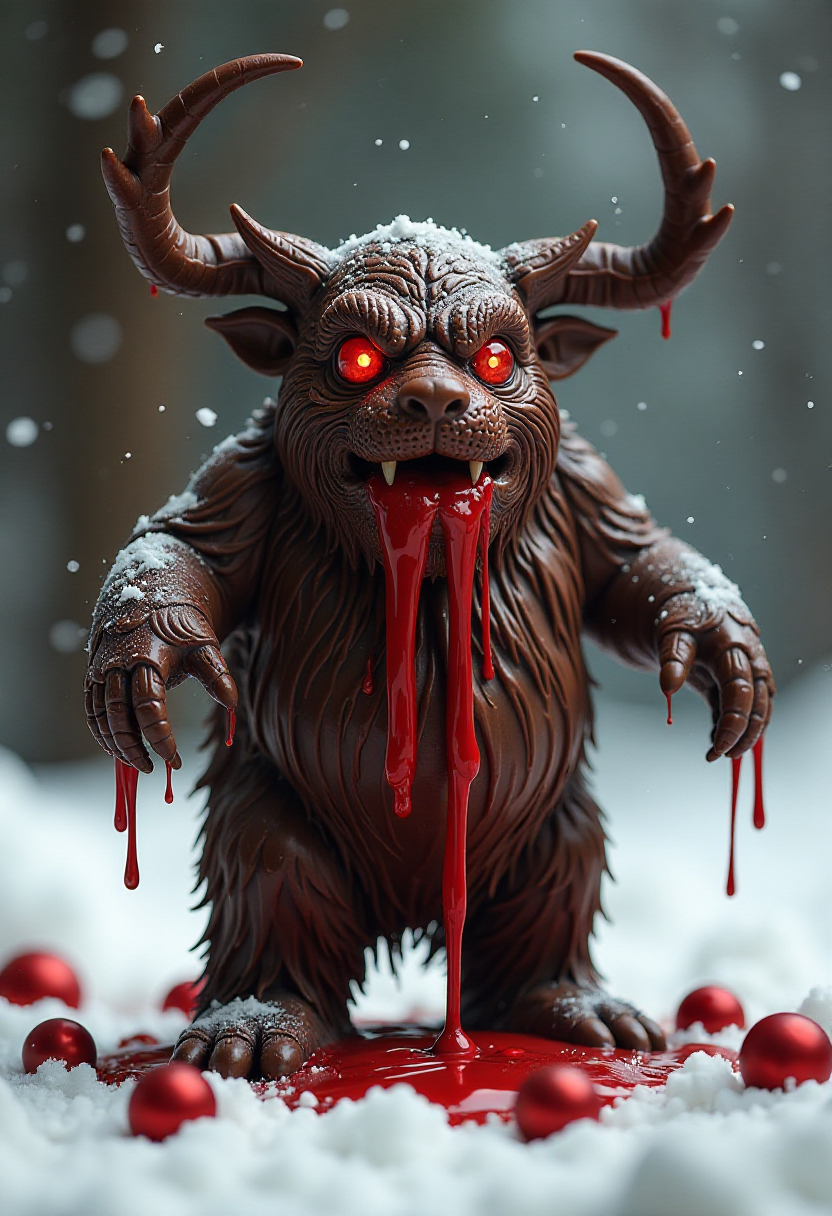 a melting chocolate xmas krampus