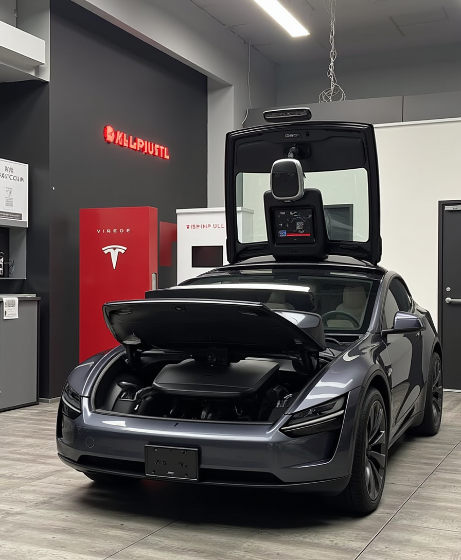 T3SLAMDLYJNP3R, A transformer transforming from a Tesla Model Y Juniper