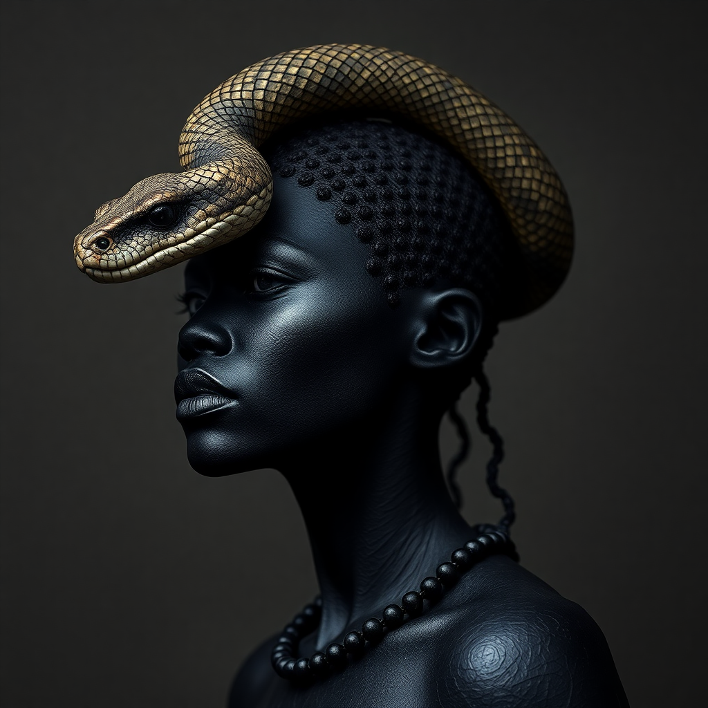 Example: Chimere black woman with snake head