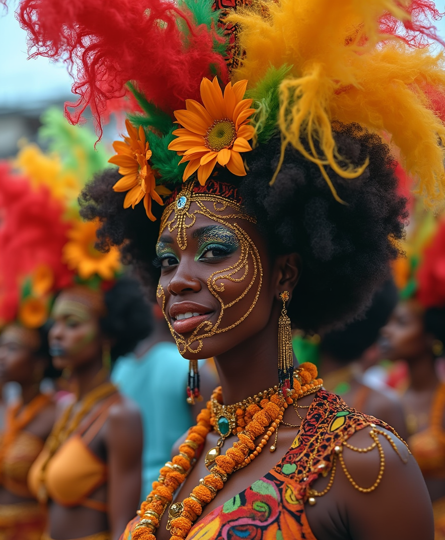 Imagine em fotos em 4k de close up de cenas viscerais dos blocos afros no carnaval de salvador Bahia. Cidade composta por sua maioria de afrodescendentes 