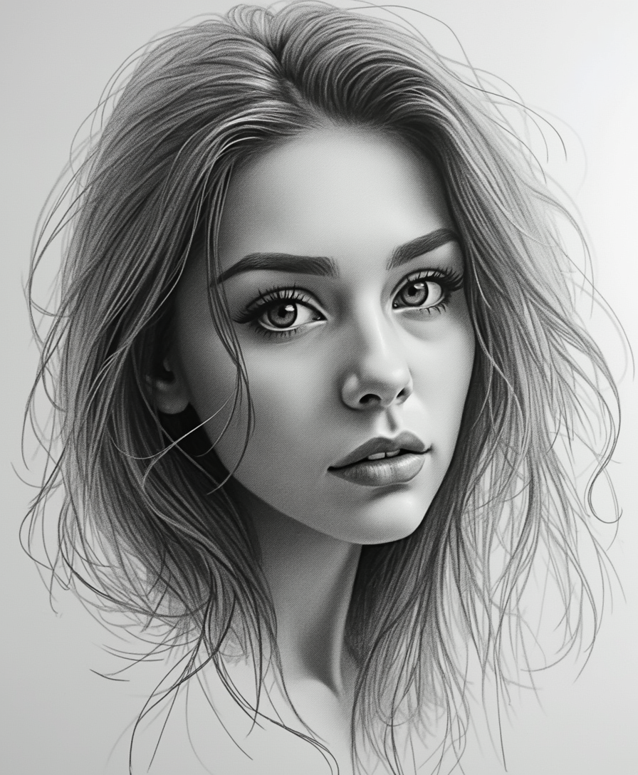 Example: Transform the uploaded photo into a detailed black-and-white pencil sketch