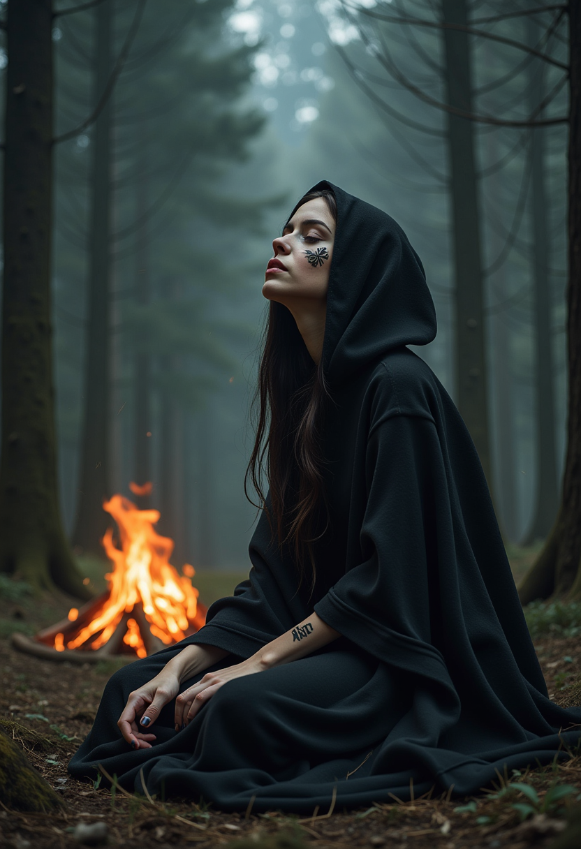 Example: Dark and picturesque scene in a dense forest