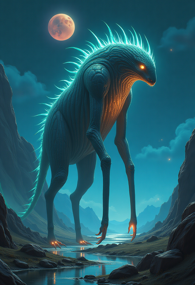 Example: Strange and otherworldly scenery on a distant planet