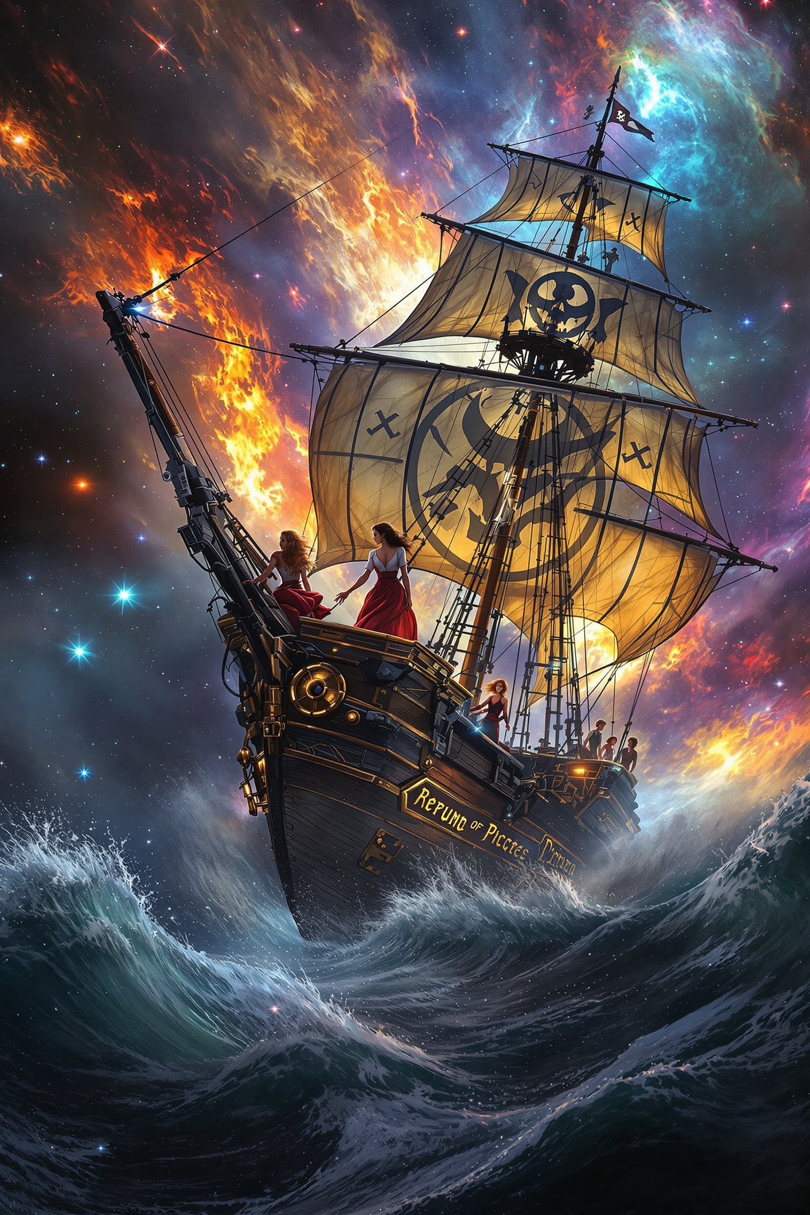 AI-generated image: Sailing the Cosmic Seas