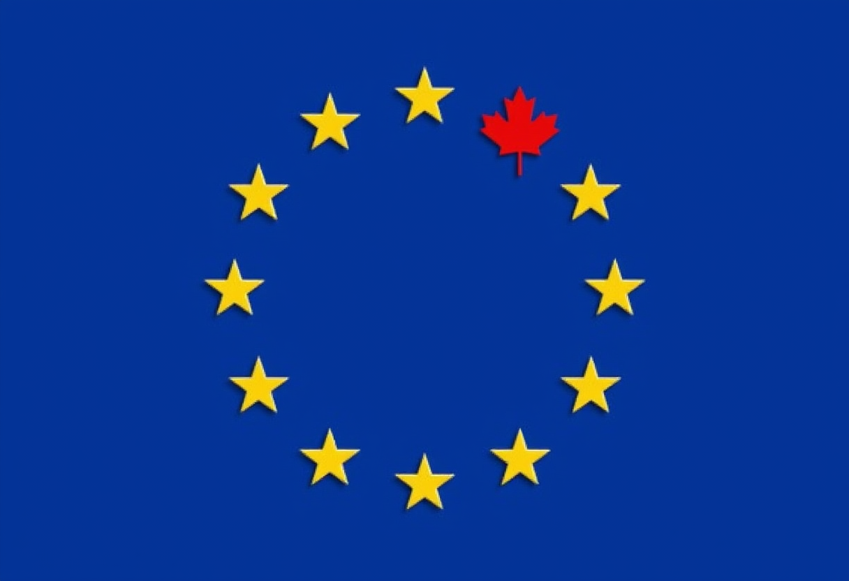 flag stars and one red maple leaf 3d