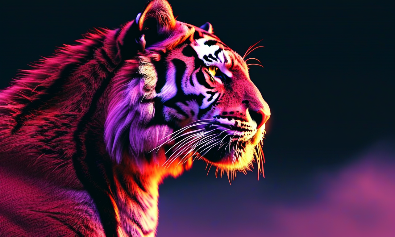 Example: Tiger traced in 3D in neon lights