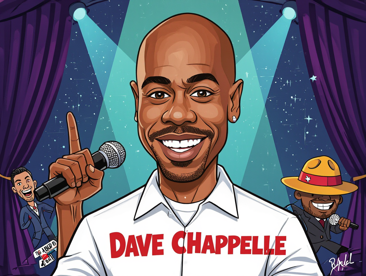 a caricature of dave chappelle