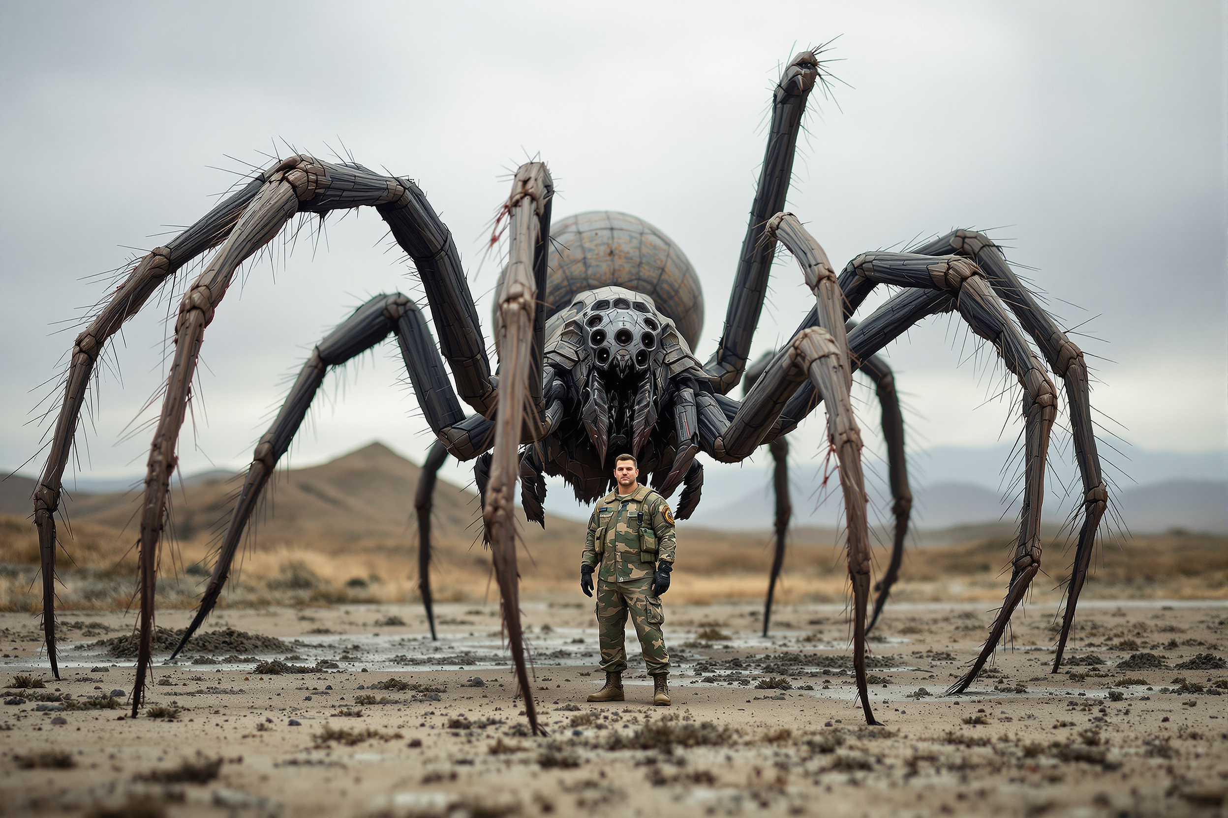 Example: Create a photo of a huge spider