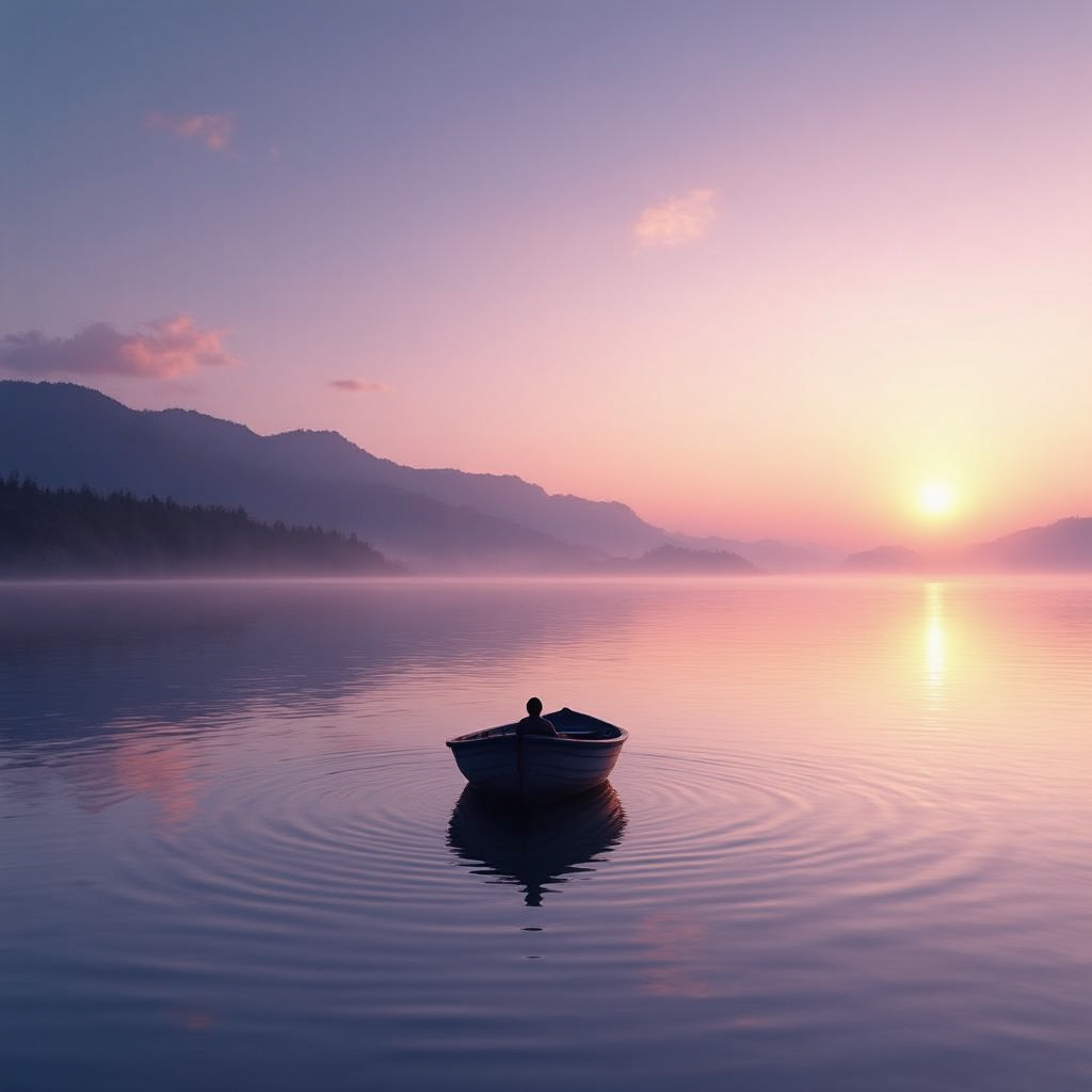 Create a scene that evokes a feeling of serenity