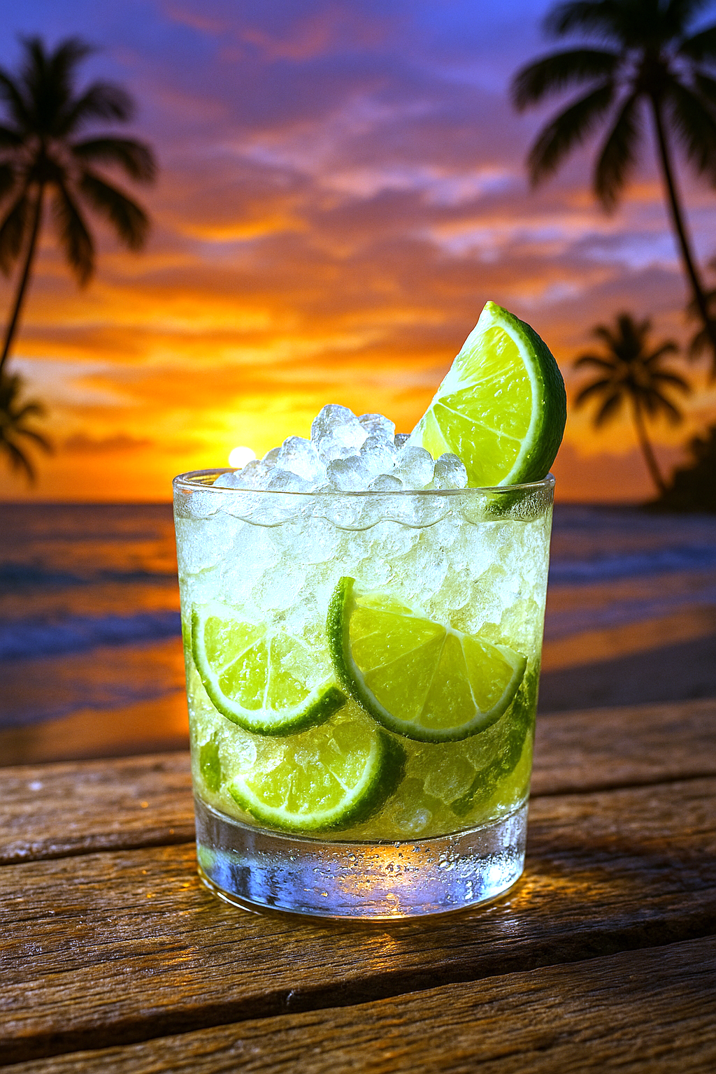 Example: A hyper-realistic Caipirinha cocktail in a short