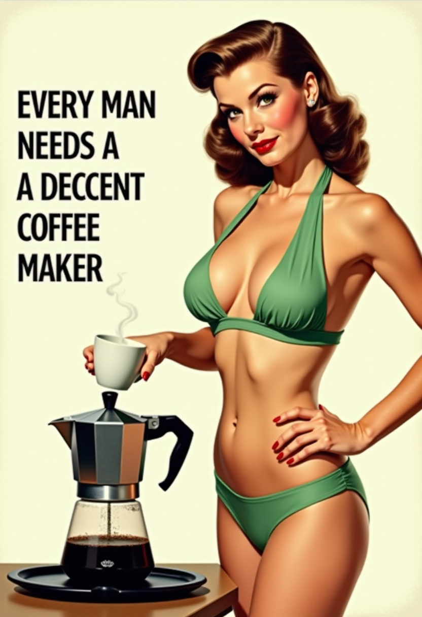 Example: This image is a stylized representation of a pinup girl