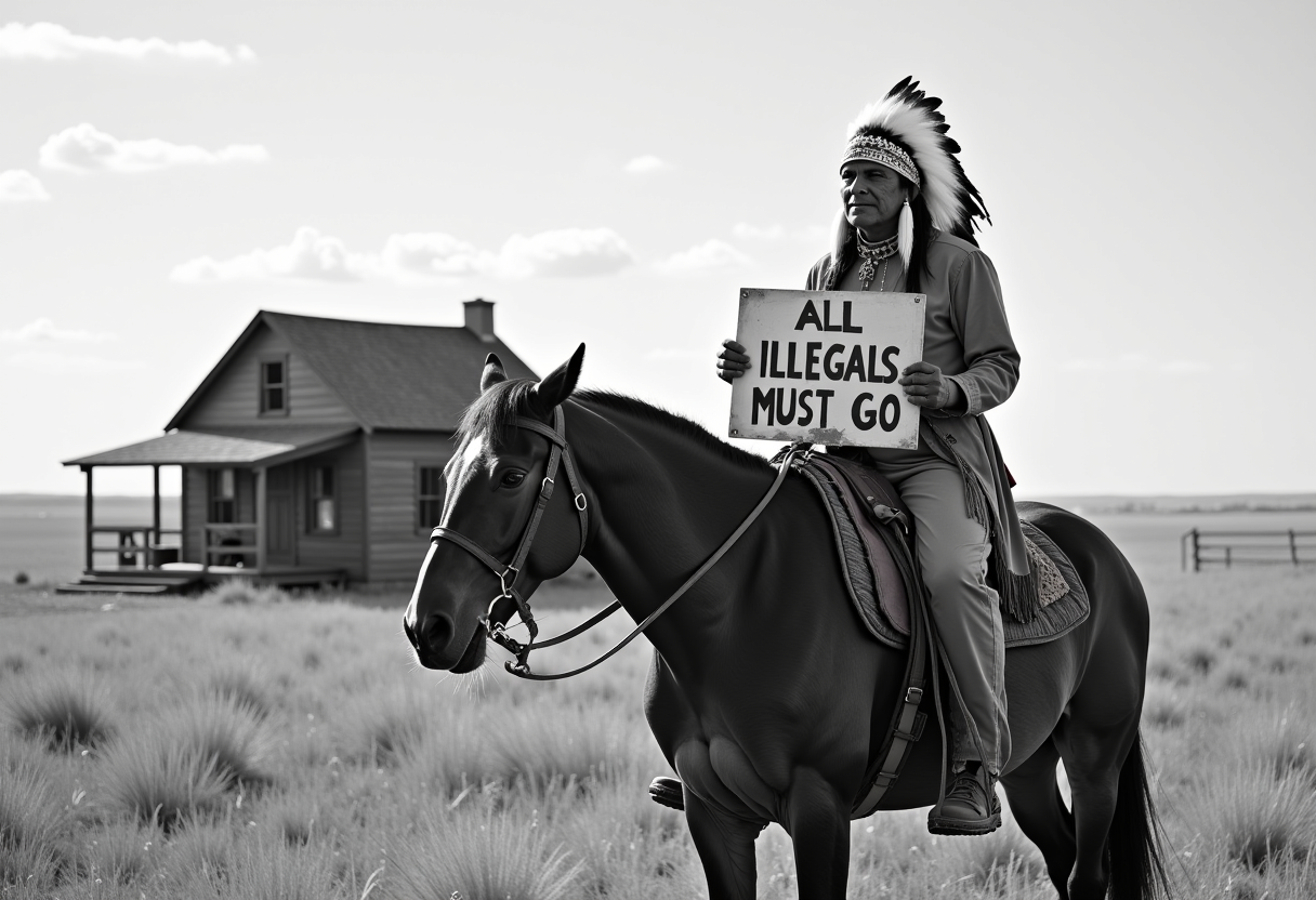 Example: Create an image of an Indian chief on a horseback