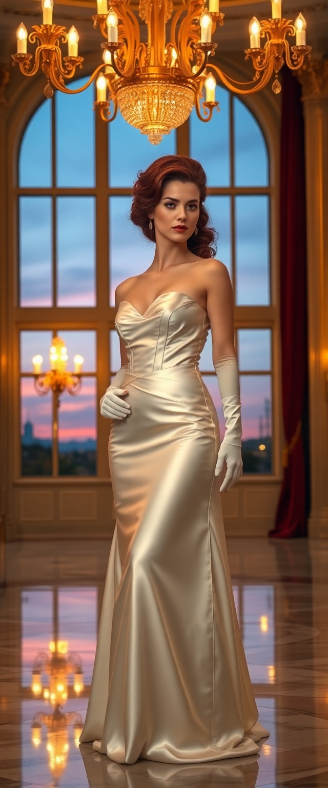 Example: A breathtaking portrait of a mid-30s woman exuding timeless sophistication
