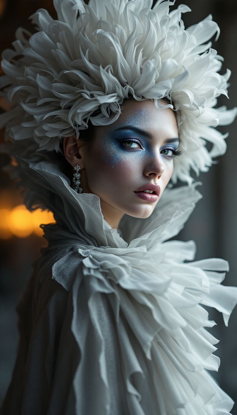 top avant-garde fashion model shot, vogue magazine, Award winning photography