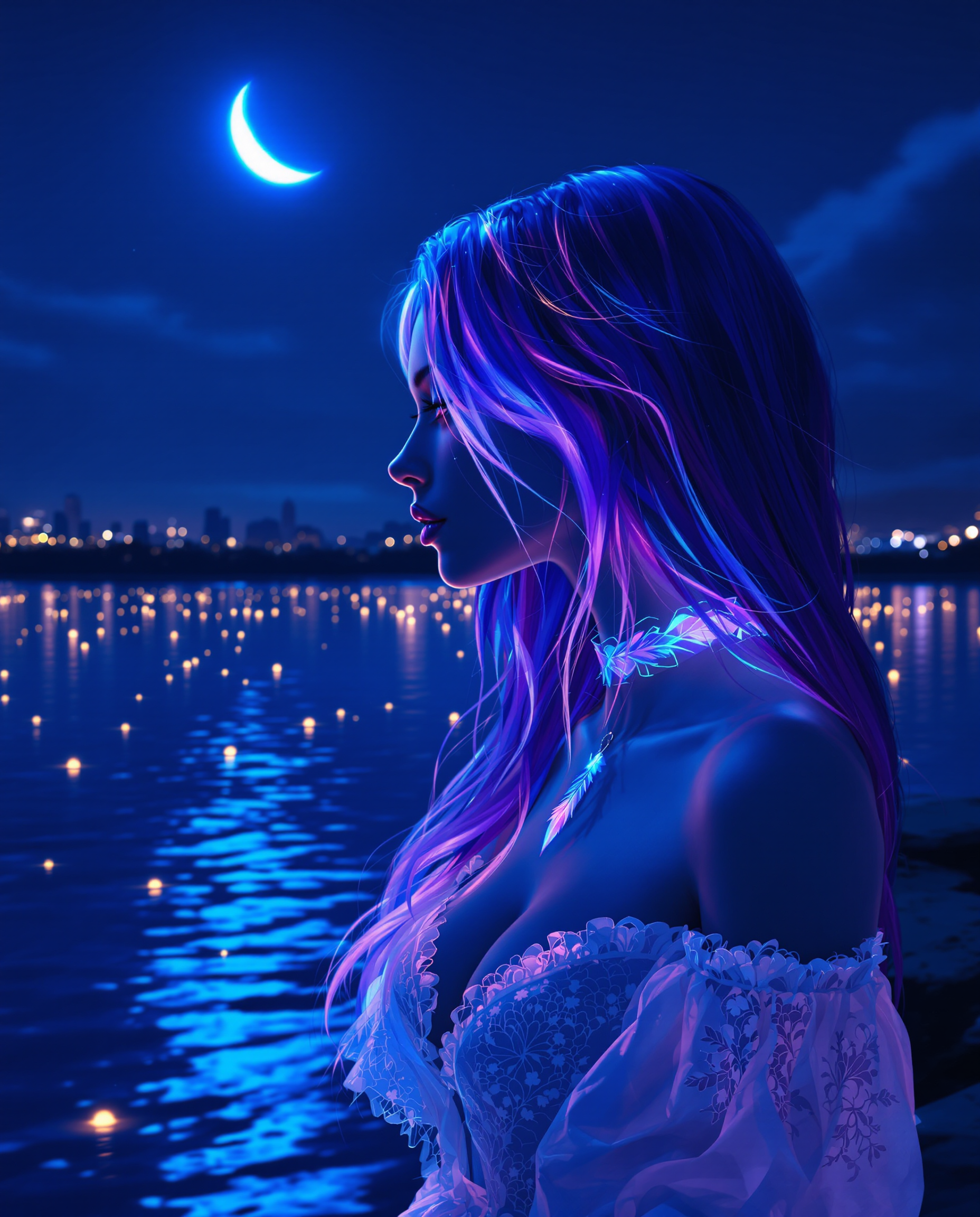 Example: This image is a realistic photo photograph of a female real person digital artwo