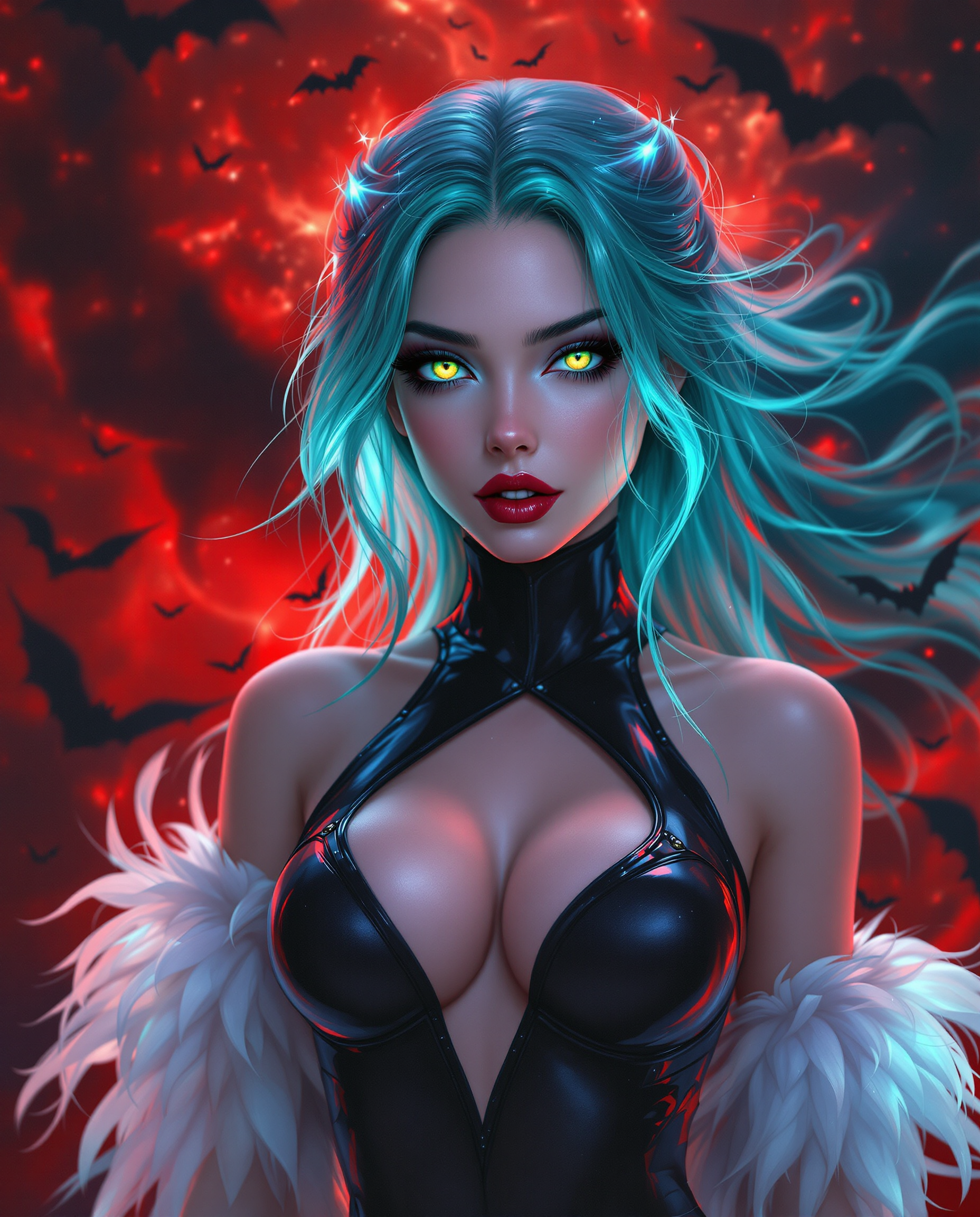 Example: A stunning photorealistic digital painting of a female character with an etherea