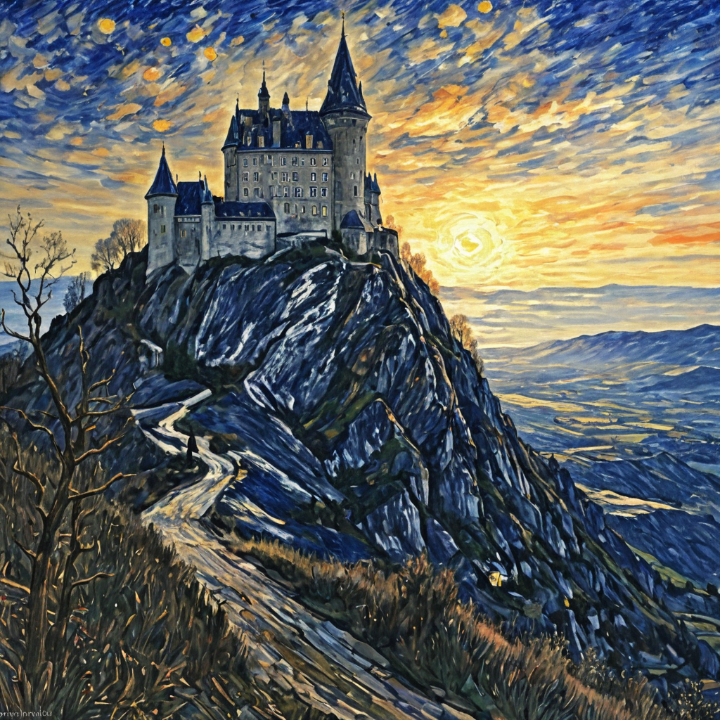 a chateau on a hill