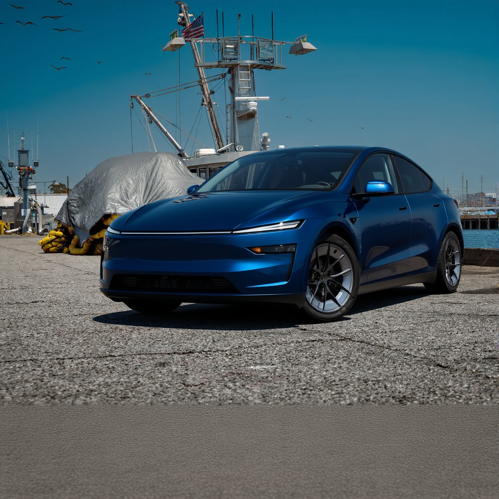 Example: Make the car dark blue metallic edited with Flux Kontext Dev