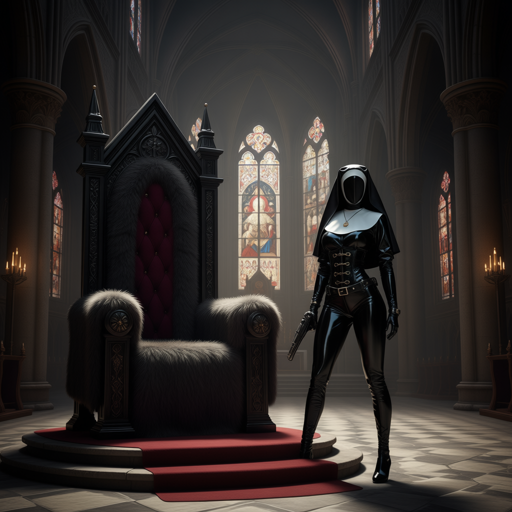 Example: Show me character from a random angle with a neutral background and random light