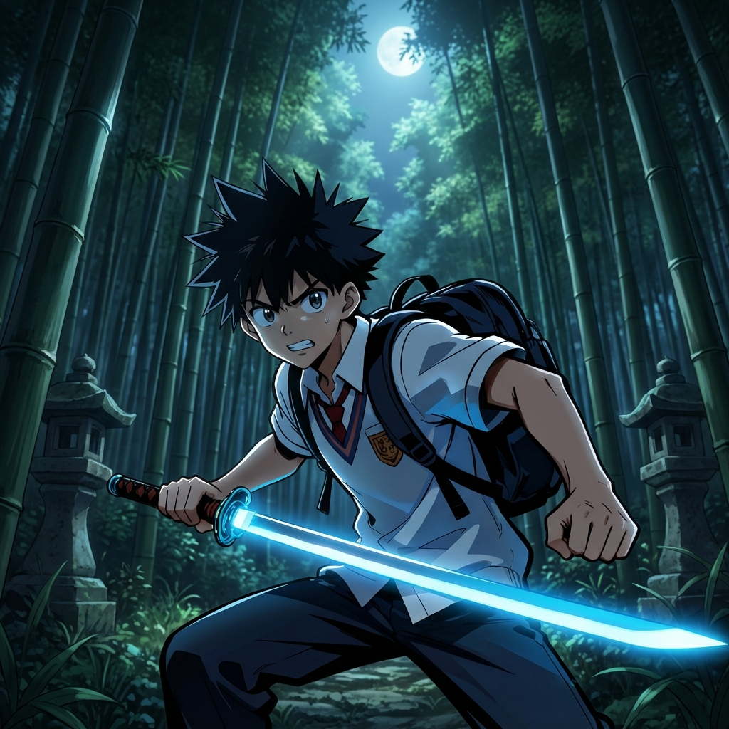 Example: Show me character from a random angle with a random background and random lighti