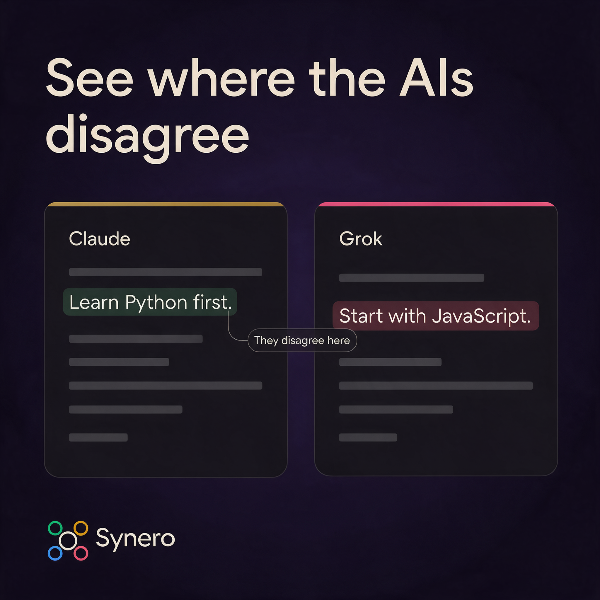 Synero Meta ad B: See where the AIs disagree