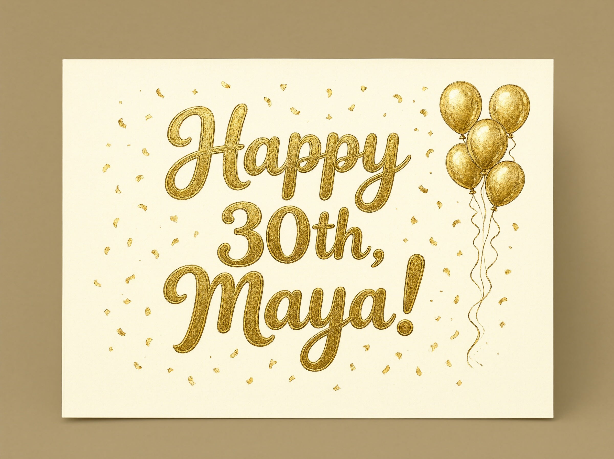 AI-generated image: Gilded Thirtieth Birthday Greeting