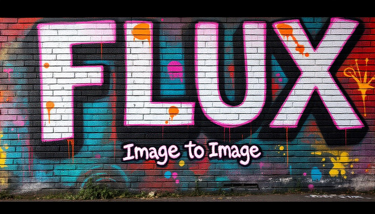 Vibrant Graffiti Art on Brick Wall Flux Image to Image