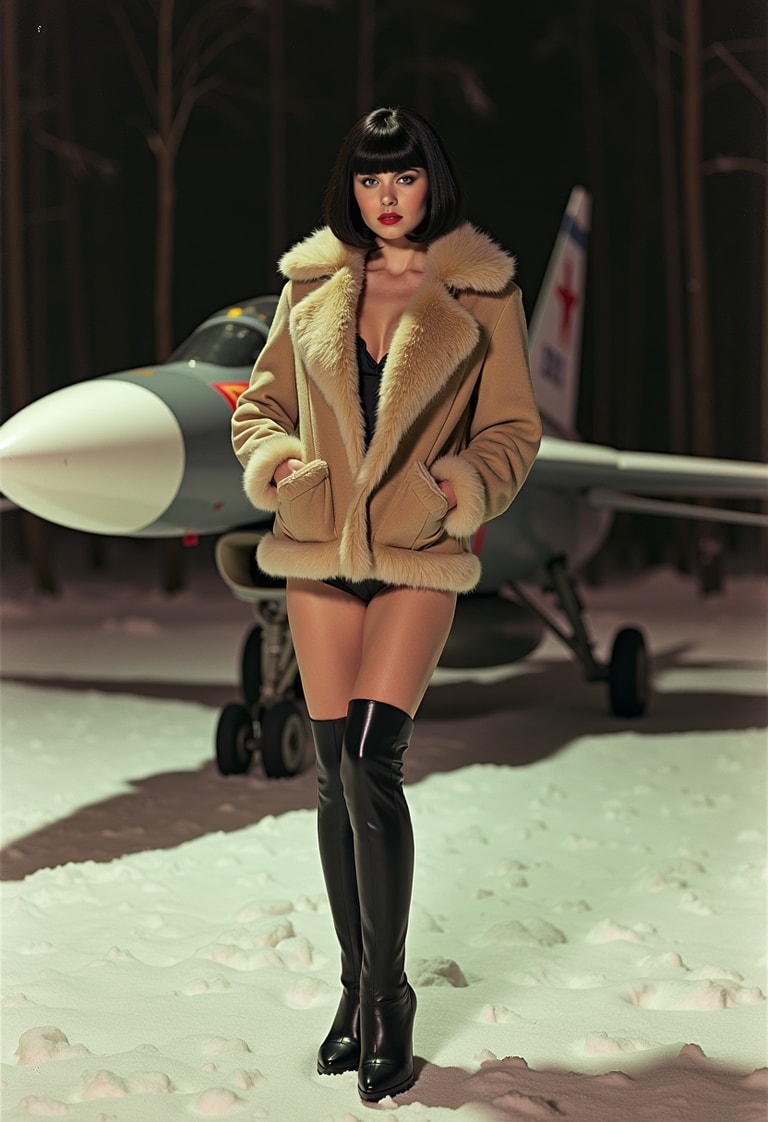 **Snowbound Aviator: A Fashion Statement in the Cold**
