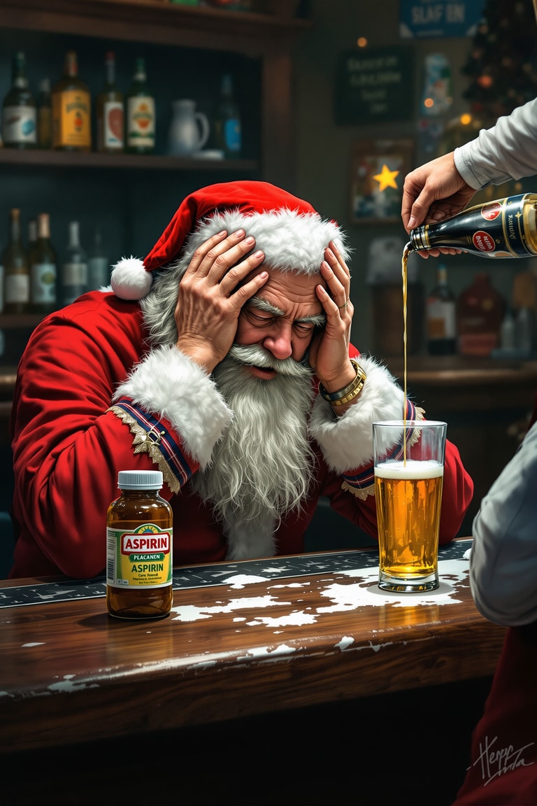 Stressed Santa at the Bar