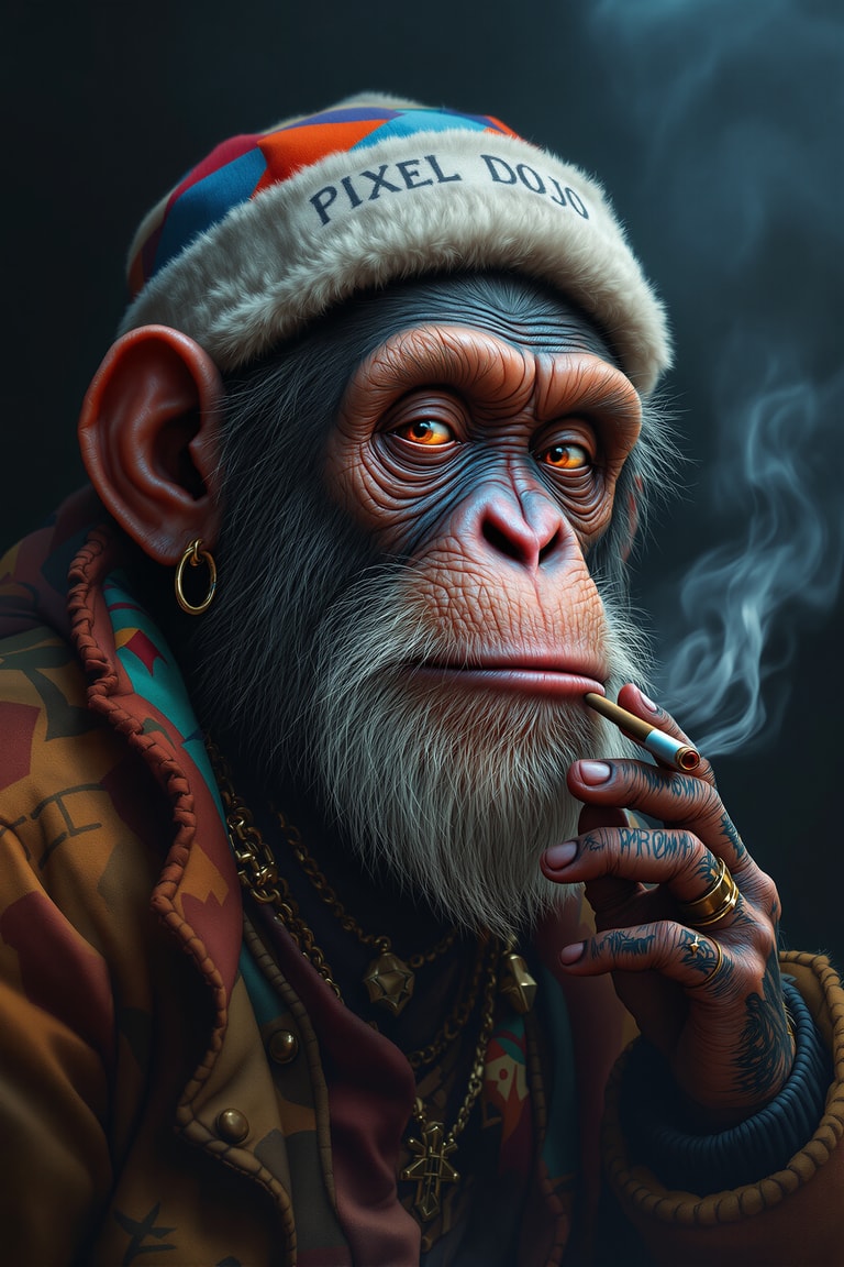 Contemplative Smoker: The Anthropomorphic Monkey