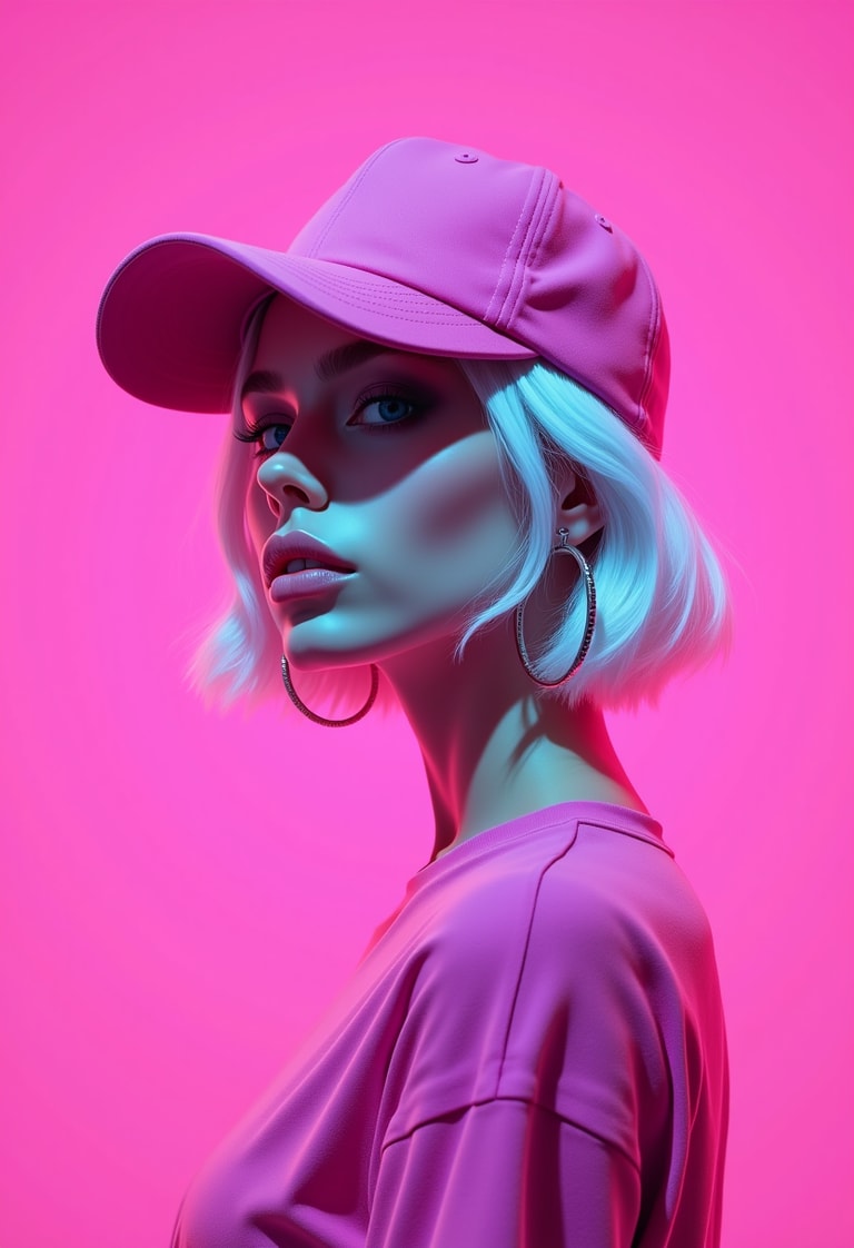Neon Portrait in Pink