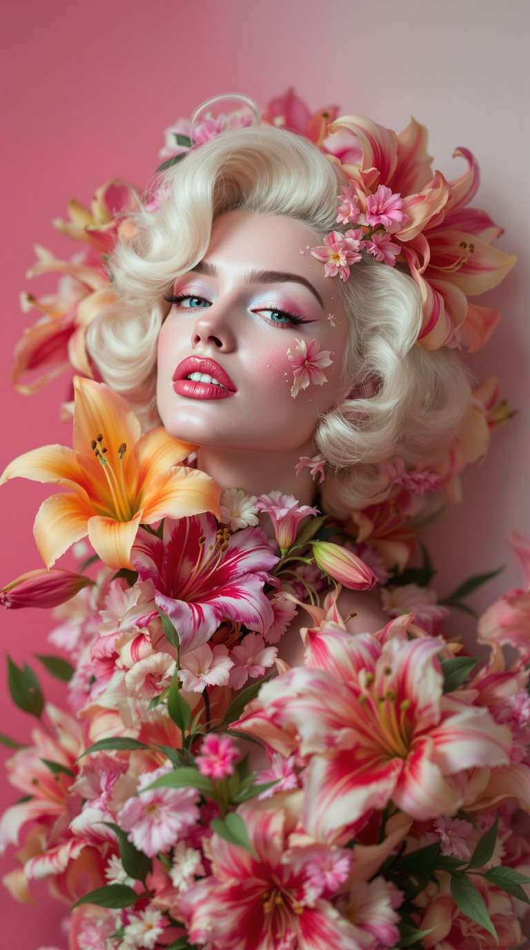 Flower-Infused Elegance: A Floral Portrait