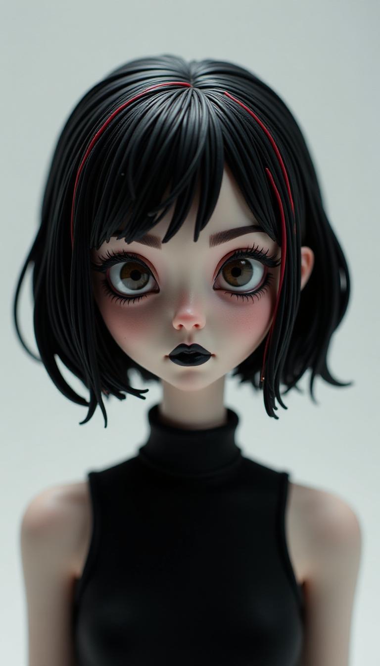 Stylized Modern Character with Red Highlights