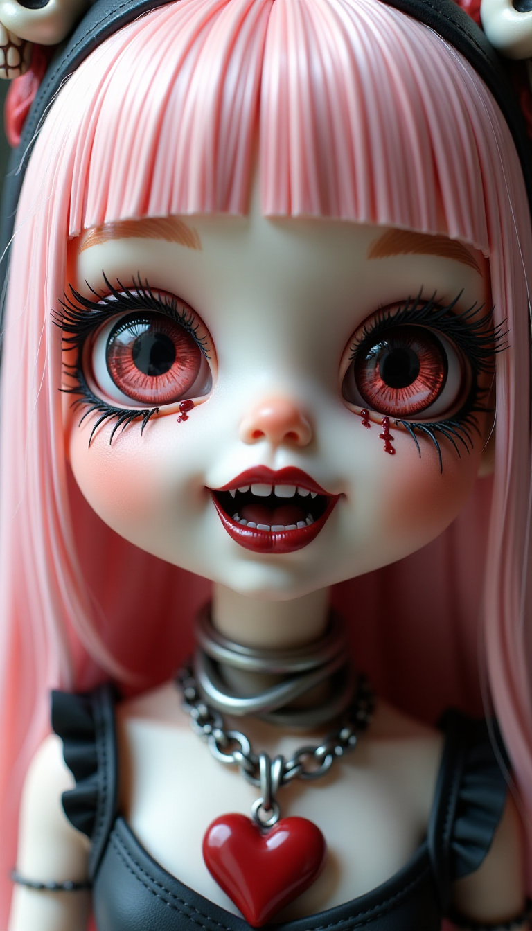 Gothic Horror Doll with Blood Tears