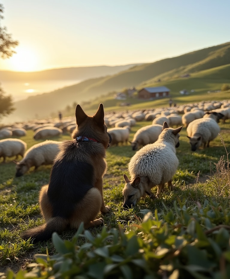 Guardian of the Flock at Sunset
