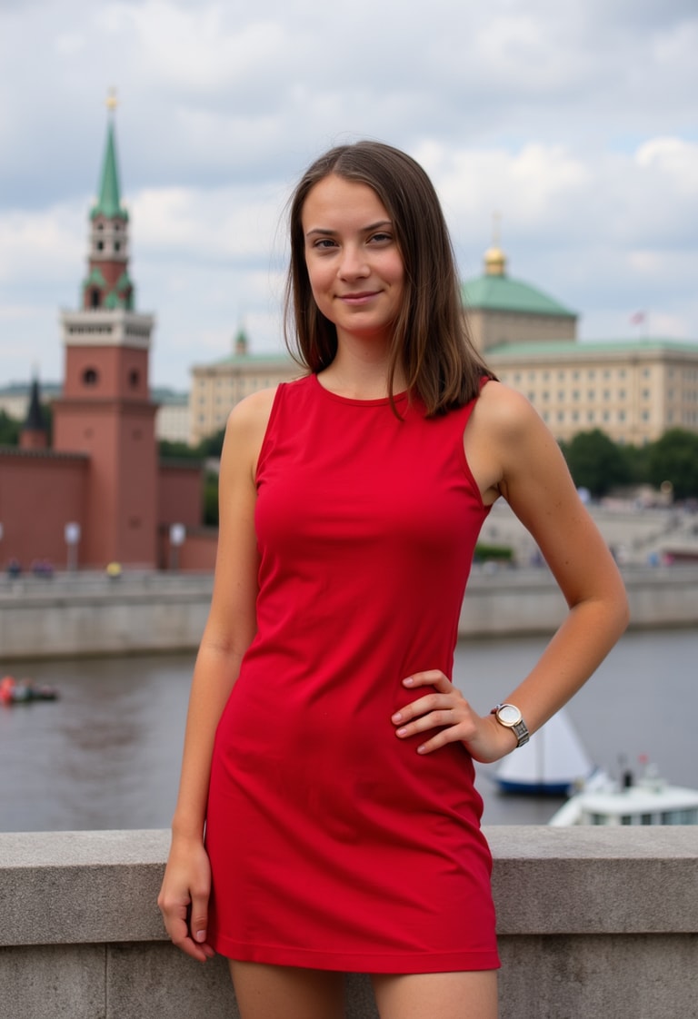 Red Dress by the River