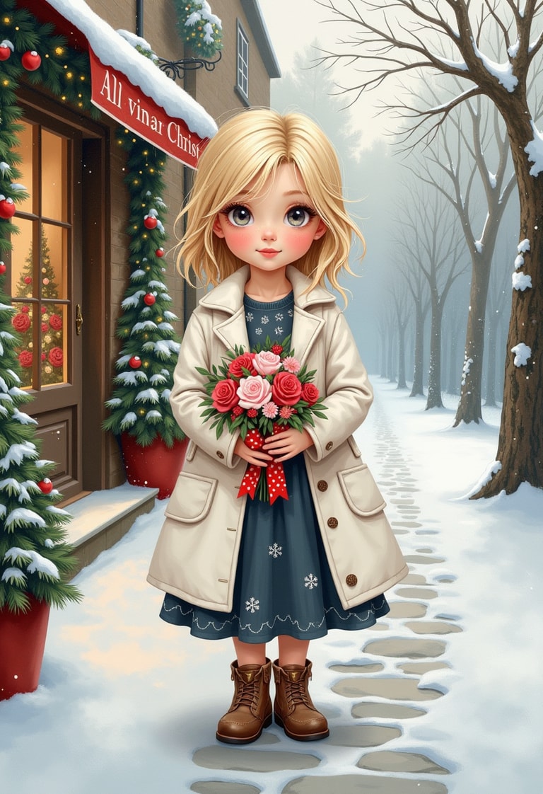 Winter's Gift: A Festive Street Scene