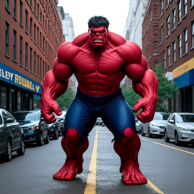 Hulk in the City: A Superhero's Urban Stand