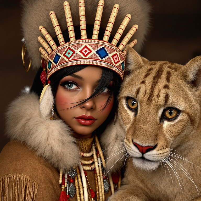 Guardian of the Wild: A Native American and Cougar