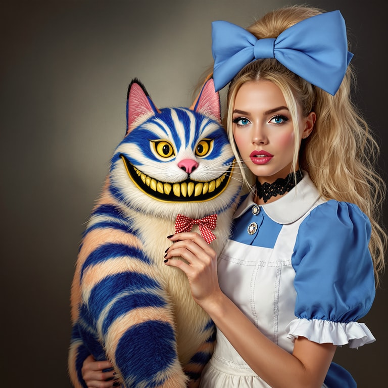 Alice and the Grinning Cheshire Cat