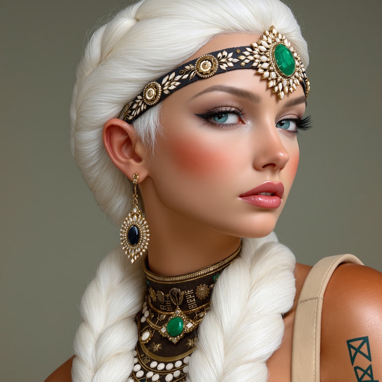 **Mystical Elegance: Adorned in Ancient Glamour**