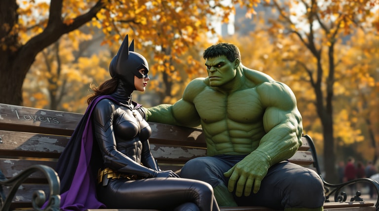Autumn Encounter: Batgirl and Hulk