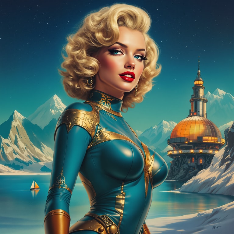 Futuristic Elegance in an Icy Landscape