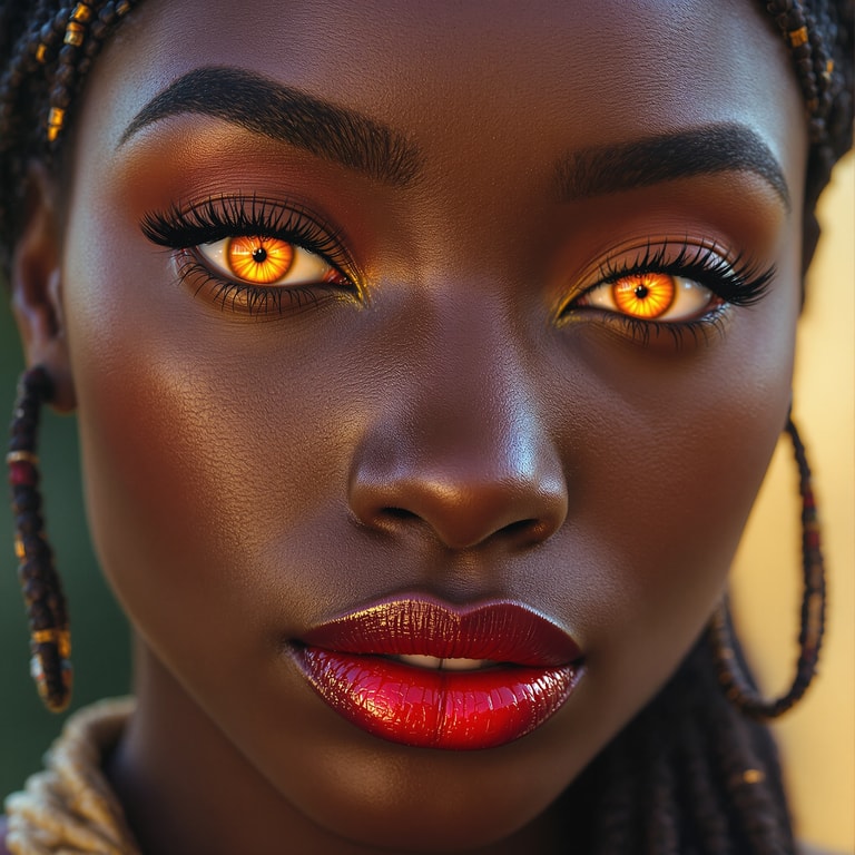 Enigmatic Beauty with Fiery Eyes