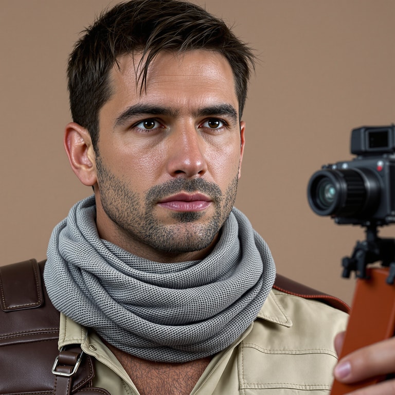Contemplative Explorer with Camera