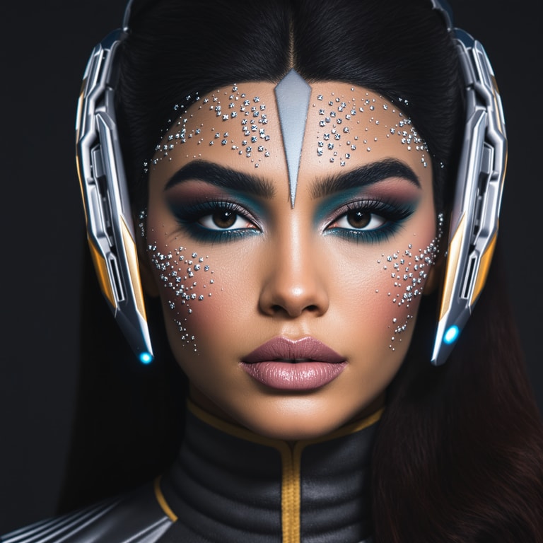 **Futuristic Elegance: Cyberpunk Beauty**