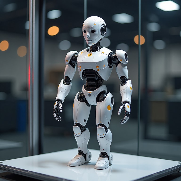 Futuristic Humanoid Robot in Modern Lab Setting