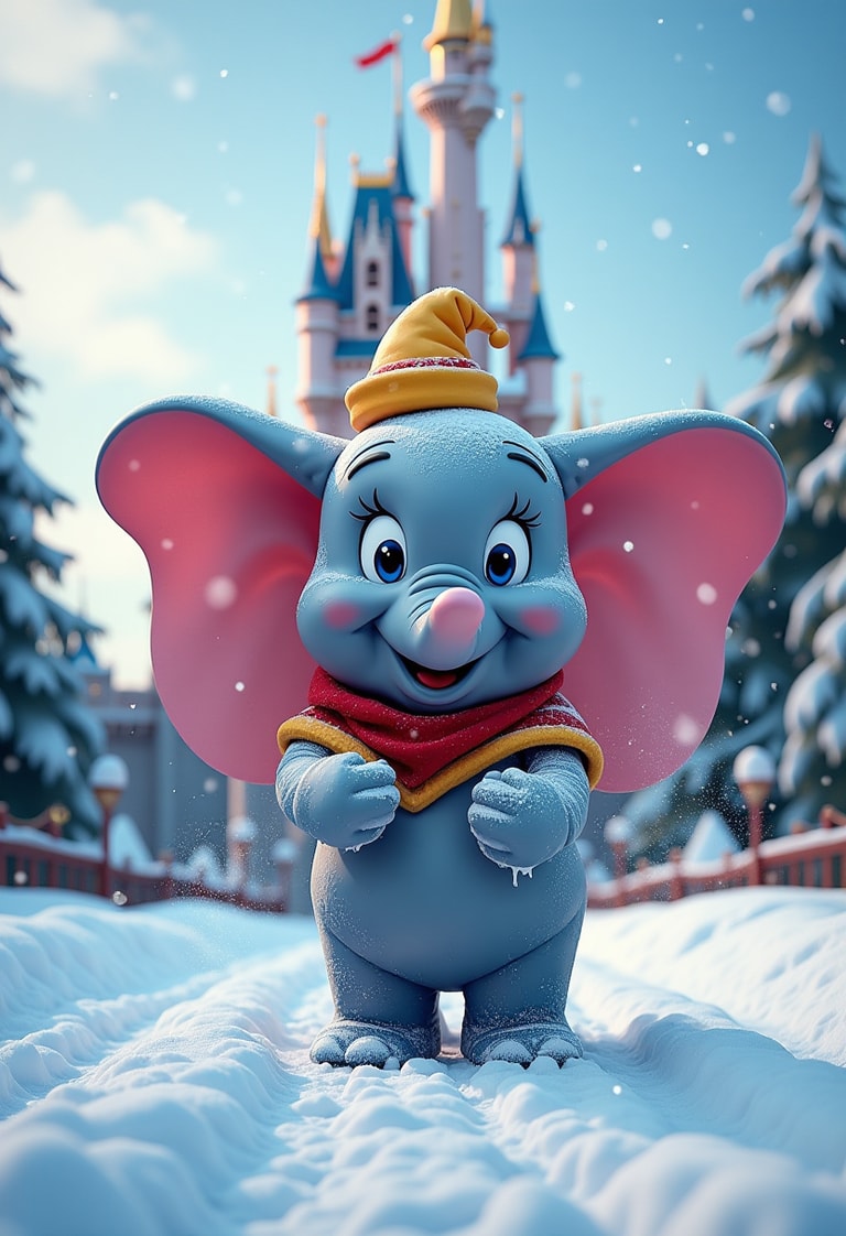 Baby Elephant's Winter Adventure at the Enchanted Castle