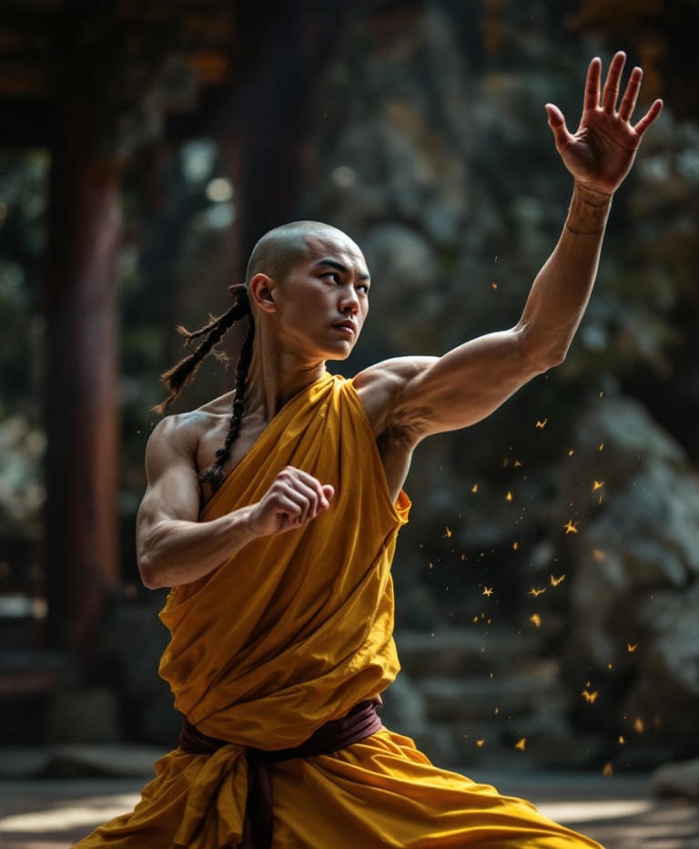 Shaolin Monk in Meditation